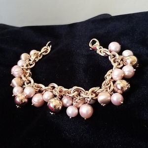 Bronzo Italia Pearl and gold beaded bracelet